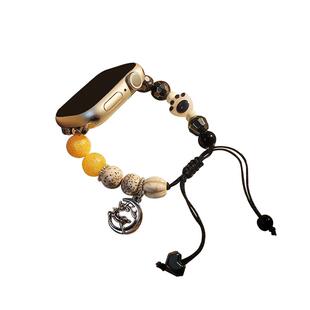 猫爪秋月diy手链适用iwatch表带S8苹果S9手表8AppleWatch女款s7高级感SE9男watchs秋冬ultra2腕带iphone新品