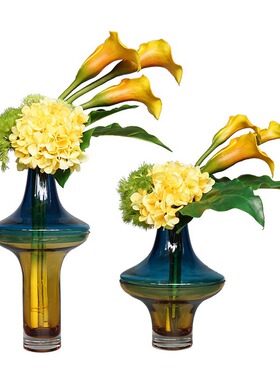 设计师推荐 玻璃花瓶/家居饰品/手工吹制花器摆件样板房玄关花艺