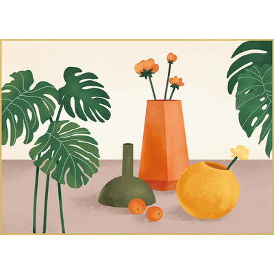 北欧风格植物龟背竹饭厅装饰画