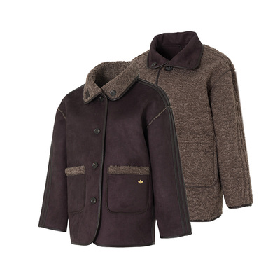 阿迪达斯正品双面穿女装灯芯绒外套2026新年款休闲保暖夹克KT3146