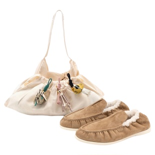 足下工业毛绒乐福鞋 FOOT INDUSTRY 浅沙砾色男女同款舒适保暖