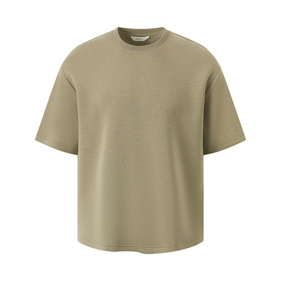 ROYA丨兰精莫代尔羊毛空气层圆领短袖蓬松量感造型轮廓极简约印花