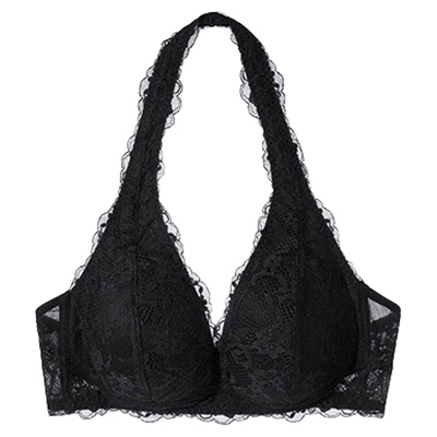 ubras挂脖文胸白色美背内裤套装