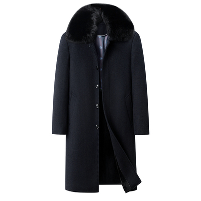 中老年人超长款过膝秋冬羊毛大衣