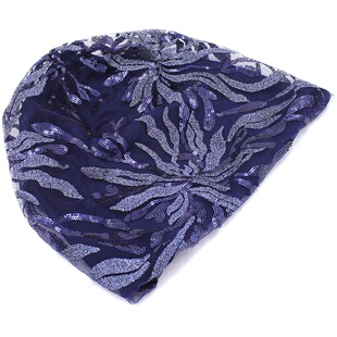 夏季薄款韩版透气亮片刺绣纱帽网眼帽头巾包头光头孕妇蕾丝空调帽