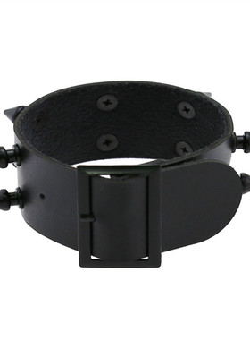 铆钉酒吧朋克风皮质手环非主流