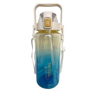 2000ml大容量水杯女新款2025耐高温带刻度塑料吸管杯男款运动水壶