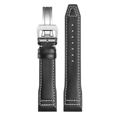 快拆接口牛皮表带适配IWC万国马克二十飞行员IW388101 328201专用