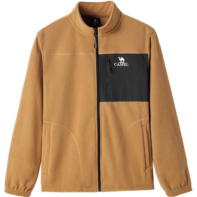 骆驼摇粒绒加绒加厚保暖外套