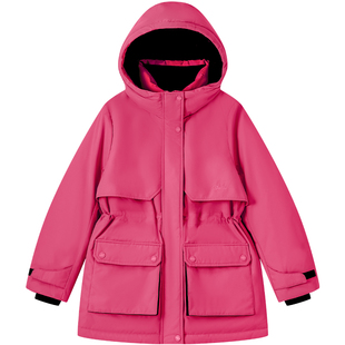 【三防鹅绒服】英氏女童中长款羽绒服2025新款派克服户外冲锋外套