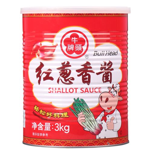 台湾原装进口牛头牌红葱香酱3kg红葱头卤肉饭拌饭拌面酱调味料