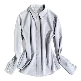 OFFIY-好打理不易皱长袖正式衬衫职业面试国考公务员上衣修身衬衫