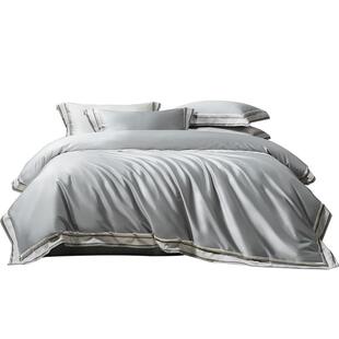 水星家纺140支双股匹马棉四件套裸睡A类套件贡缎轻奢被套床单床品
