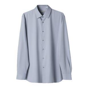 白帝衬衫二代 格罗尼雅亲肤舒适长袖衬衫桑蚕丝混纺通勤男士衬衣