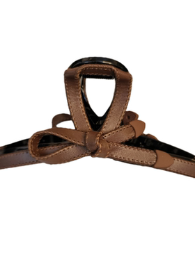 13CM皮质蝴蝶结鲨鱼夹百搭盘发