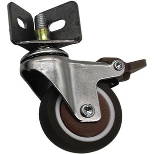 万向轮带刹车双层钢制底座带转向脚轮货角置物架通用手推小滑轮子