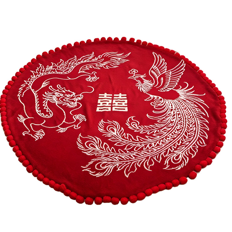 龙凤呈祥玫瑰花束毛毯结婚礼物