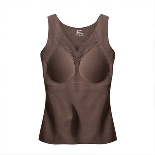 石墨烯发热德绒保暖内衣带胸垫一体固定杯背心女士冬季打底衫上衣