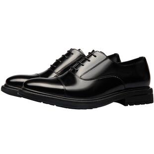 维履英伦商务休闲三接头厚底皮鞋男真皮圆头牛津鞋增高男婚鞋正装