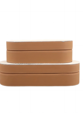 简约马毛皮革客厅收纳盒摆件