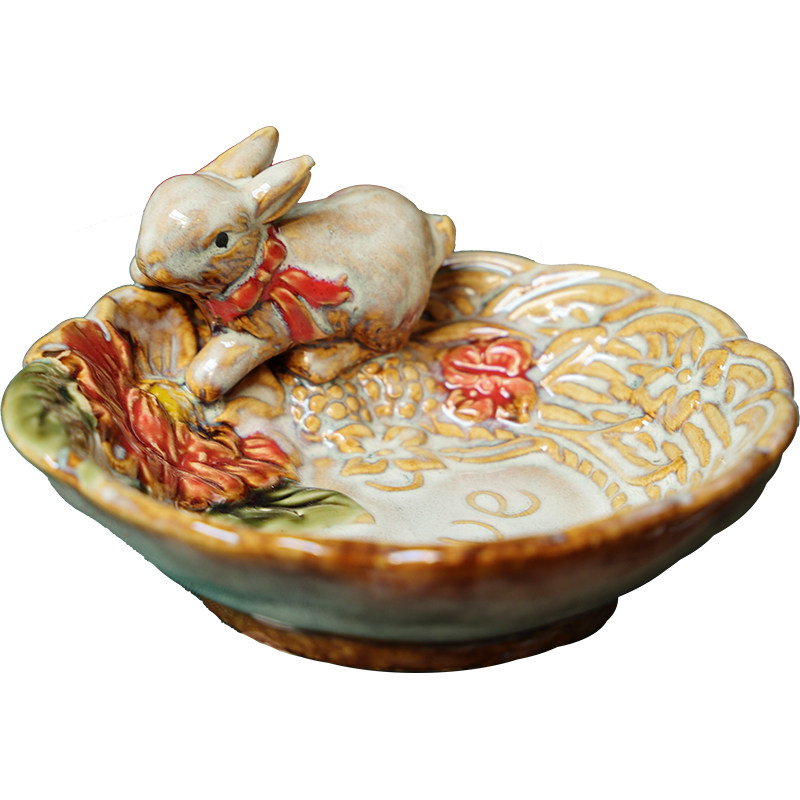 美式风陶瓷兔兔肥皂首饰烟灰缸
