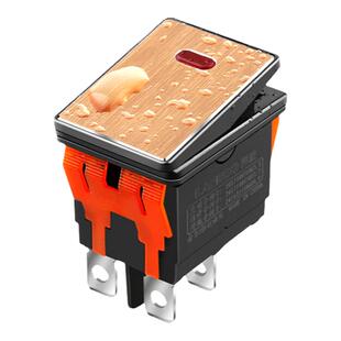 蓝波大电流迷你金属船型开关1409带灯二挡翘板按钮四脚替KCD1自锁