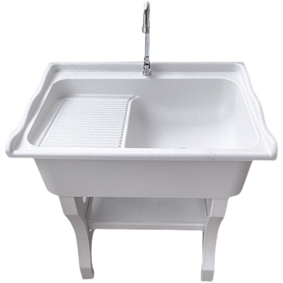 石英石洗衣池带搓板台盆一体式