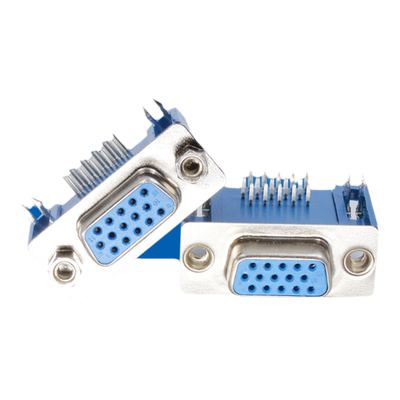 VGA15孔 公头母头 90度弯脚焊板座子HDB15针三排镀金接插头串并口