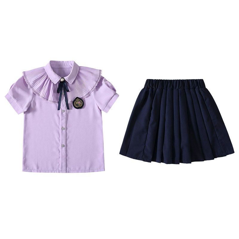 小学生校服夏季短袖套装幼儿园园服夏装英伦学院风儿童毕业照班服
