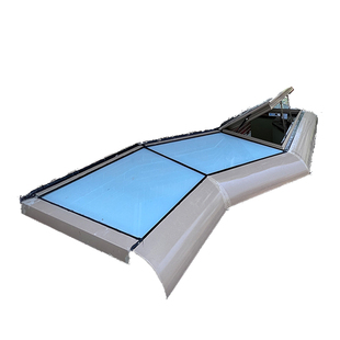 蓝眼睛天窗联排别墅地下室采光井电动平移铝合金玻璃阳光房定制