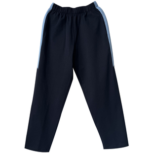 中小学生校服裤子春季纯棉藏蓝色上拼短浅蓝宽杠运动长裤大码定制