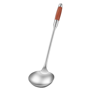 不锈钢炒勺食品级厨师专用炒菜勺子家用大号汤勺加厚防烫长柄粥勺