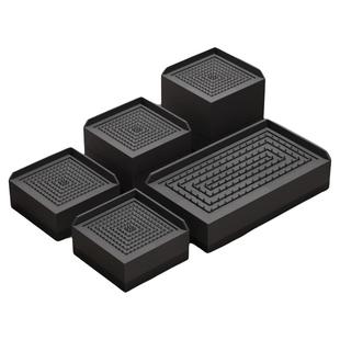 黑色桌脚垫增高垫茶几床脚加高神器防滑防潮静音沙发垫高底座方形