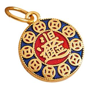 古法沙金国风祝福恭喜吊坠diy编手绳钥匙扣手机链手串项链小坠子