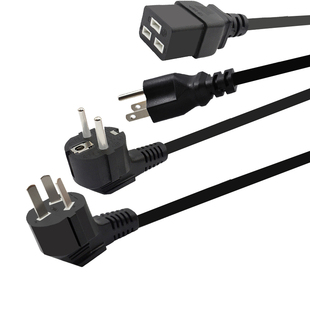 国美欧标转C19横插头带线16A250V大功率服务器2.5平方电源线