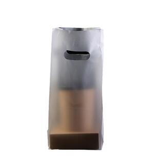 高透明加厚手拎塑料袋两杯/四杯托外卖手提塑料袋奶茶咖啡打包袋