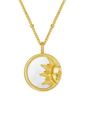 【自营】VITARING白贝母项链女简约圆牌太阳锁骨链小众设计首饰