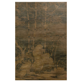 徐熙雪竹图微喷打印宋元花鸟画临摹绢布画稿传统竹石图范本墨竹图