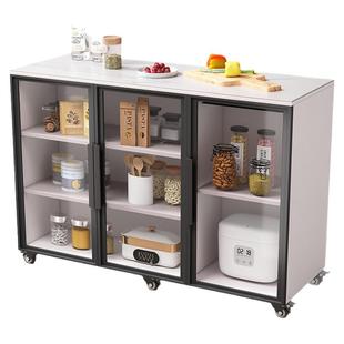 厨房岩板置物架铝合金隔断多层橱柜家用防水防油污可移动餐边柜子