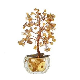 五福天然水晶树钱到家吸米树健康交际智慧富贵家居摆件办公室前台