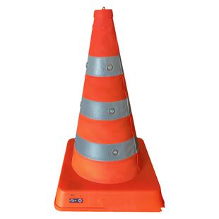 LED发光伸缩路锥警示夜间爆闪灯带灯珠USB充电反光便携路锥雪糕筒