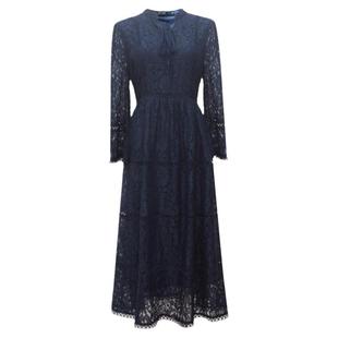 欧美大码女装蕾丝晚礼服长连衣裙子2025春夏秋新款上流社会高级感