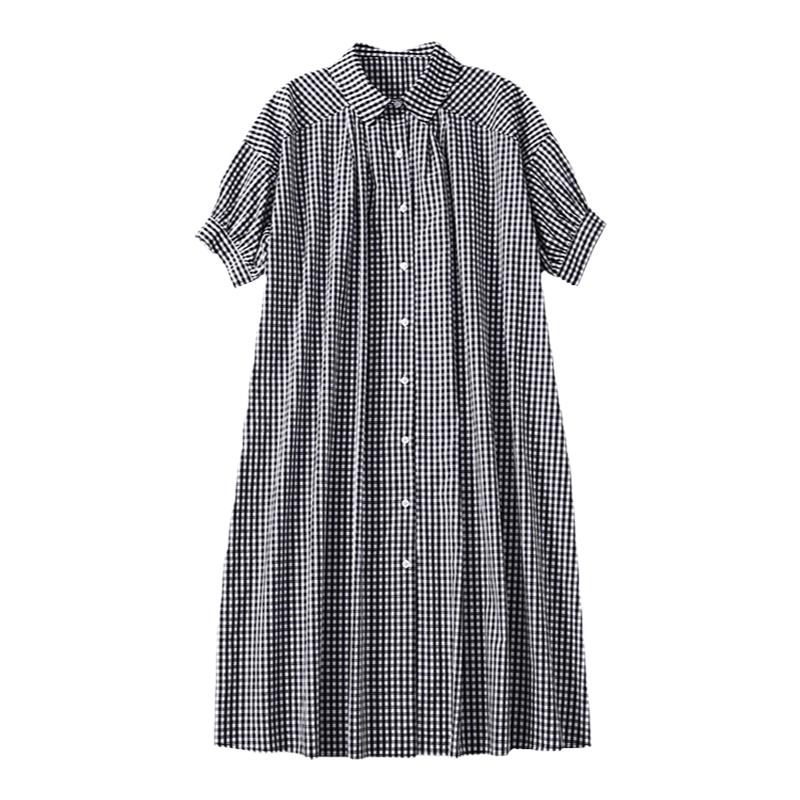 遮肚新款格子孕妇连衣裙夏季