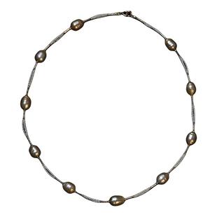 半觉海水金珠满天星巴洛克keshi设计款18K金珍珠项链