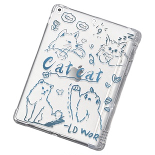 【送钢化膜】适用于ipad保护套2022新款air5/4/3平板壳mini6/5笔槽2025透明迷你调皮狗狗10.9苹果第九代air6