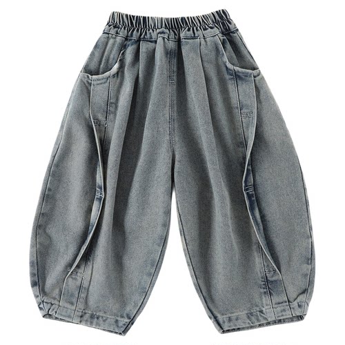 男童牛仔裤2026新款中小童长裤宝宝弯刀裤男女孩裤子春装C-K511