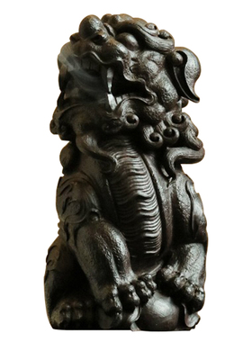 印度小叶紫檀木瑞狮戏球香炉摆件