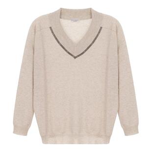 BC/Brunello Cucinelli 春秋款女士羊绒V领毛衣银泰百货 301574