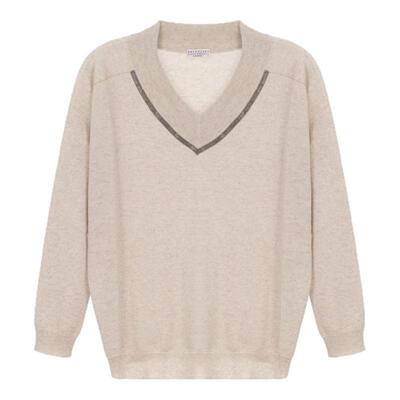 BC/Brunello Cucinelli 春秋款女士羊绒V领毛衣银泰百货 301574