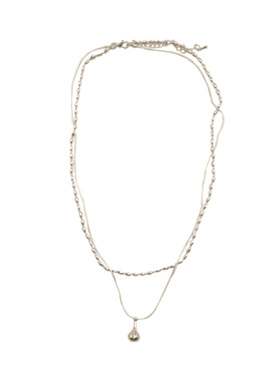 韩系氛围感双层水滴吊坠项链女